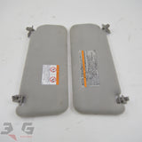 OEM factory left and right sunvisor pair for Toyota Altezza Gita JCE10 Wagon 2001–2005 with 3GSpares logo