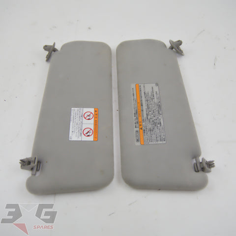OEM factory left and right sunvisor pair for Toyota Altezza Gita JCE10 Wagon 2001–2005 with 3GSpares logo