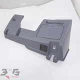 OEM factory right or drivers side lower dash kick panel. As removed from an R34 chassis Nissan Skyline, years 1998 - 2000 with 3GSpares logo