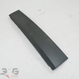 OEM factory right or drivers side B pillar plastic finisher trim as removed from a R34 chassis Nissan Skyline Coupe, years 1998 - 2002 with 3G Spares logo. 