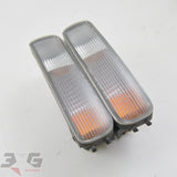 Nissan R33 Skyline S1 Front Bumper Turn Signal Lamps Lights Pair 93–96