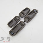 Nissan A31 Cefiro Interior Door Handle & Surround Set + Switches 88–94 Dark Brown C