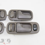 Nissan A31 Cefiro Interior Door Handle & Surround Set + Switches 88–94 Dark Brown C