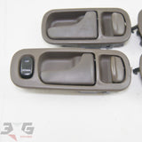 Nissan A31 Cefiro Interior Door Handle & Surround Set + Switches 88–94 Dark Brown C