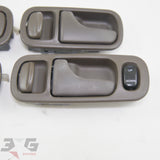 Nissan A31 Cefiro Interior Door Handle & Surround Set + Switches 88–94 Dark Brown C