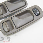 Nissan A31 Cefiro Interior Door Handle & Surround Set + Switches 88–94 Dark Brown C