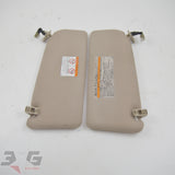 OEM factory left and right sunvisor pair for Toyota Altezza Gita JCE10 Wagon 2001–2005 with 3GSpares logo
