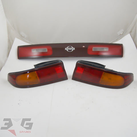 JDM Nissan S14 Silvia Zenki Tail Light & Reflector Garnish Set 200SX 240SX Ks Qs