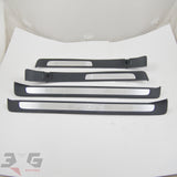 Subaru Legacy BL B4 door sill scuff plates set with stainless steel inserts part numbers 94061-AG090 94060-AG070 with 3GSpares logo.
