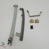 R34 ER34 HR34 BNR34 Nissan Skyline coupe LH front door window guide rail lower glass guide and bracket set 80241-AA100 80215-AA100 80953-AA100 80957-AA100 1998-2002 - 3GSpares NZ