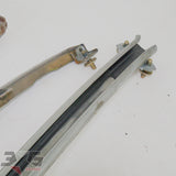 R34 ER34 HR34 BNR34 Nissan Skyline coupe RH front door window guide rail lower glass guide and bracket set 80240-AA100 80214-AA100 1998-2002 - 3GSpares NZ
