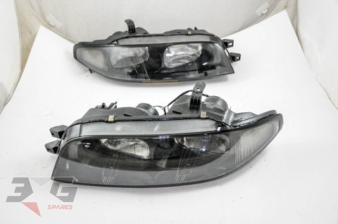 Nissan R33 Skyline S1 Blackhousing Head Light Set Coupe Headlight 93-96