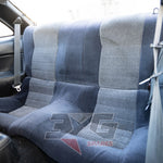 Nissan Silvia S14 rear seat bench – OEM two-tone cloth upholstery in grey and blue

