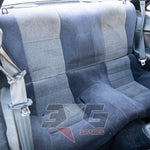 S14 Silvia Series 1 rear seat –  showing cloth trim and seatbelt mount