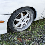 Silvia S14 front left wheel – aftermarket multi-spoke alloy