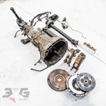 Nissan Silvia S14/S15 complete 5-speed manual conversion kit for SR20DE/SR20DET — includes gearbox, clutch pedal, slave cylinder, flywheel, driveshaft, and shifter.