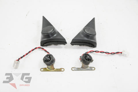 Toyota AE111 Corolla Sedan Sprinter Carib Interior Door Tweeter & Cover Set 95-00