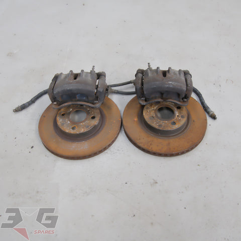 OEM factory 2-pot front brake calipers and 275mm rotors for Toyota AE111 Levin Trueno BZ-R 4A-GE 1995–2000 with 3GSpares logo