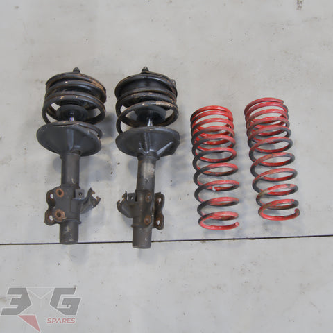 Aftermarket front & rear lowering springs for Nissan Silvia S14 1993–1998 with 3GSpares logo.