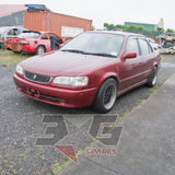 1997 Toyota AE111 Corolla GT front left exterior view in red, with 3GSpares logo