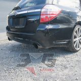 Subaru BP5 Legacy Spec B rear taillights mufflers and bumper close-up — condition view