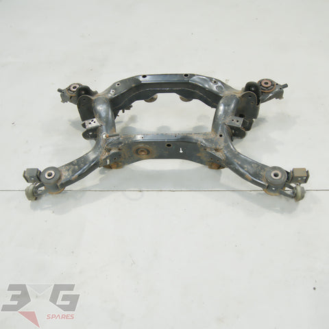 Rear suspension crossmember subframe assembly for Nissan Fuga Y50 2004-2009, part numbers 55400-EG01A and 55400-EG01C, non HICAS steel unit, with 3GSpares logo.
