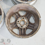 OEM Nissan S14 Silvia R33 Skyline Alloy Wheel Set 15x6 +40 Offset 4x114.3 PCD Stud Pattern