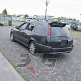 1998 Toyota AE111G Sprinter Carib BZT rear- left exterior — factory roof rails and spoiler — 3GSpares NZ