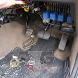 1997 Nissan Laurel HC34 Medalist driver's footwell showing clutch, brake and accelerator pedals — 3GSpares NZ