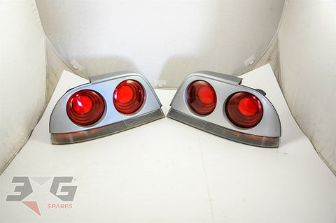 JDM Nissan R33 Skyline COUPE Tail Light Pair KR4 Silver 93-98